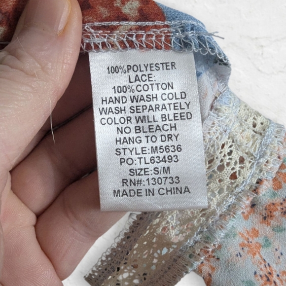 NWT Umgee Floral Kimono Cardigan Size Small/Medium - Picture 6 of 7